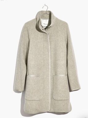 Madewell Estate Cocoon Wool Coat (Light Heather Grey)
